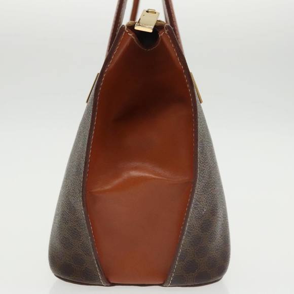 CELINE Macadam Canvas Hand Bag PVC Leather 2way Brown Gold Auth 102157 - Picture 4 of 16